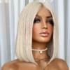 Free Shipping QY Hair Blonde Color Wig In Stock Virgin Hair With 10 Inch 150% Density Wigs In Preplucked Hairline