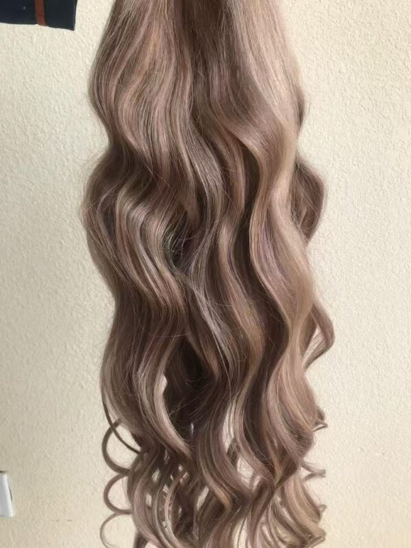 Customize QY Hair Color Wig Free Shipping 100% Human Hair Virgin Natural Wave Style Wigs