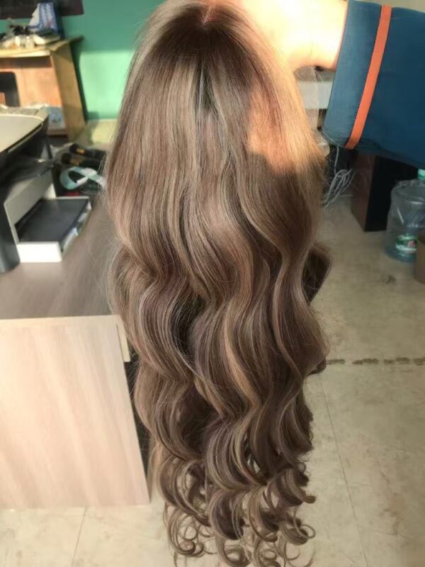 Customize QY Hair Color Wig Free Shipping 100% Human Hair Virgin Natural Wave Style Wigs