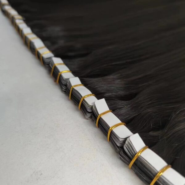 QY Tape In Hair Cuticles Aligned Natural Remy Hair Black Color In Stock Fuller Ends Can Be Bleached To Blonde Color 10-28 Have Available