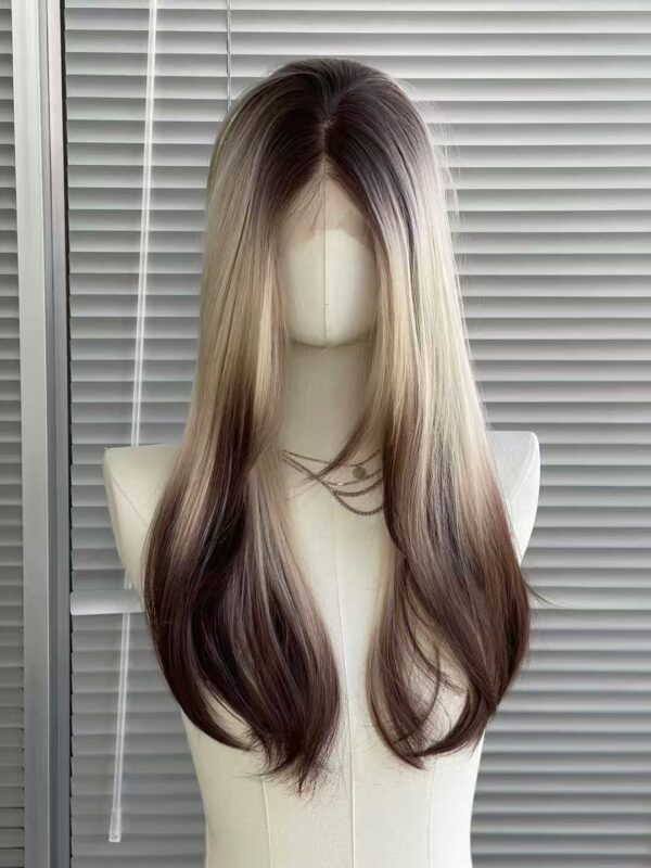 Free Shipping QY Synthetic Wig With Color Straight Hair 100% Synthetic Hair