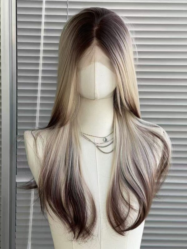 Free Shipping QY Synthetic Wig With Color Straight Hair 100% Synthetic Hair