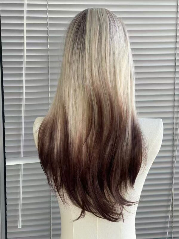 Free Shipping QY Synthetic Wig With Color Straight Hair 100% Synthetic Hair