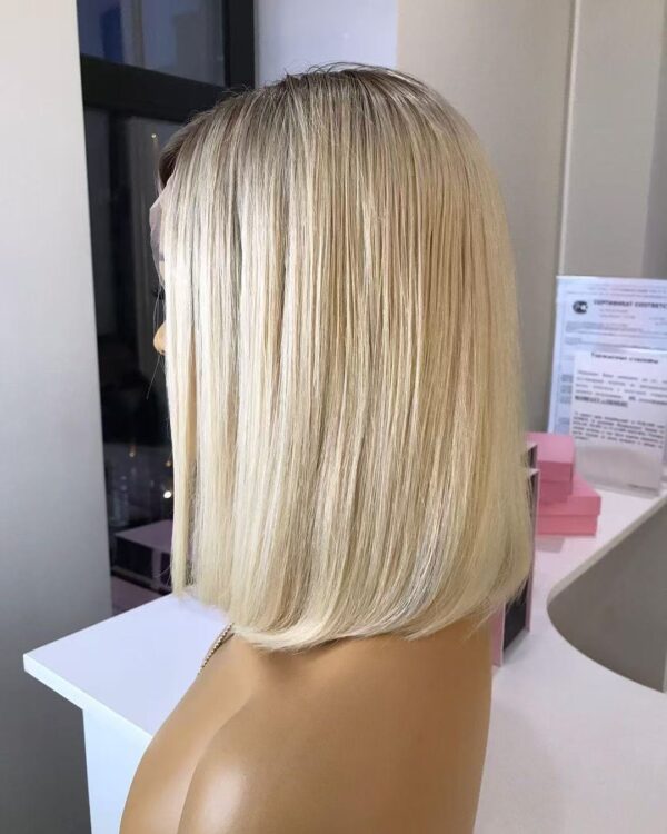 Free Shipping QY Customize Wig Brown Root Ombre Color Bob Hair High Density 100% Human Hair Heathly Wigs In Stock