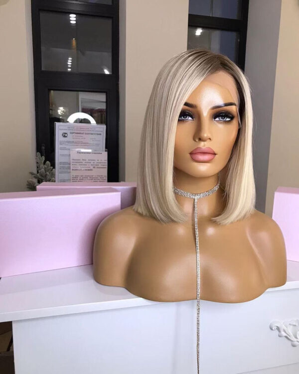 Free Shipping QY Customize Wig Brown Root Ombre Color Bob Hair High Density 100% Human Hair Heathly Wigs In Stock