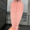 QY Customize Wig Free Shipping Ombre Pink Color Hair 13X4 Lace Front Wig 26 Inch 180% Density Straight